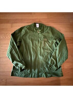 Baby Phat Women's Large Olive Green Zip Up Medical Uniform Scrub Jacket